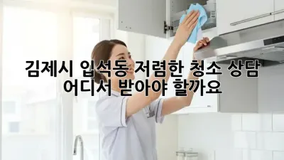 김제시 입석동 저렴한 청소 상담, 어디서 받아야 할까요?